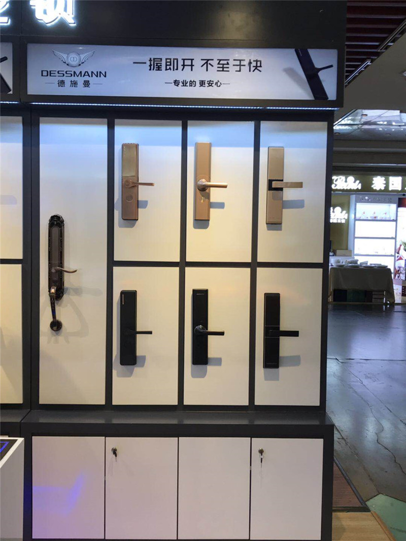 圆形柜体验台手机柜展示台圆形中岛展柜智能指纹锁展架