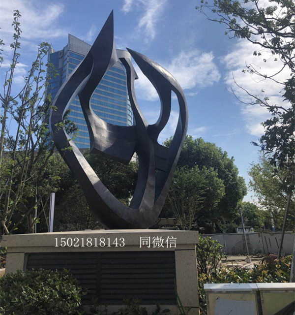 0103-湖北不锈钢烤漆抽象雕塑,大型城市景观摆件_上海
