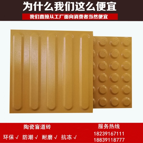 学校门口提示盲道砖,黑龙江双鸭山30020麻点盲道砖6