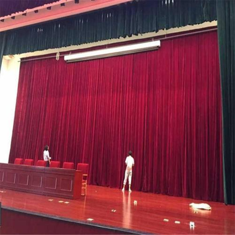 舞台幕布厂家定做会议室幕布电动遥控幕布对开幕布升降幕布舞台背景