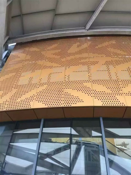 门头冲孔铝单板贴图 门头穿孔铝板图案 铝单板图案打孔.jpg