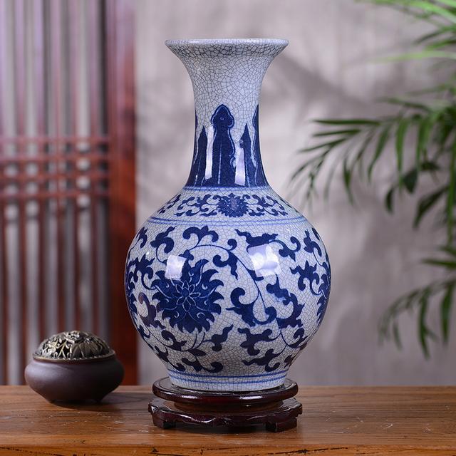 官窑仿古青花瓷花瓶摆设