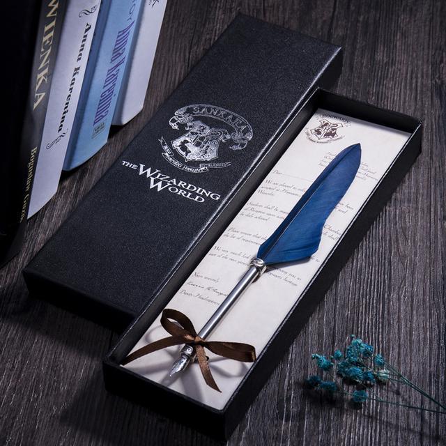 羽毛笔复古欧式孔雀鸡毛生日礼物钢笔