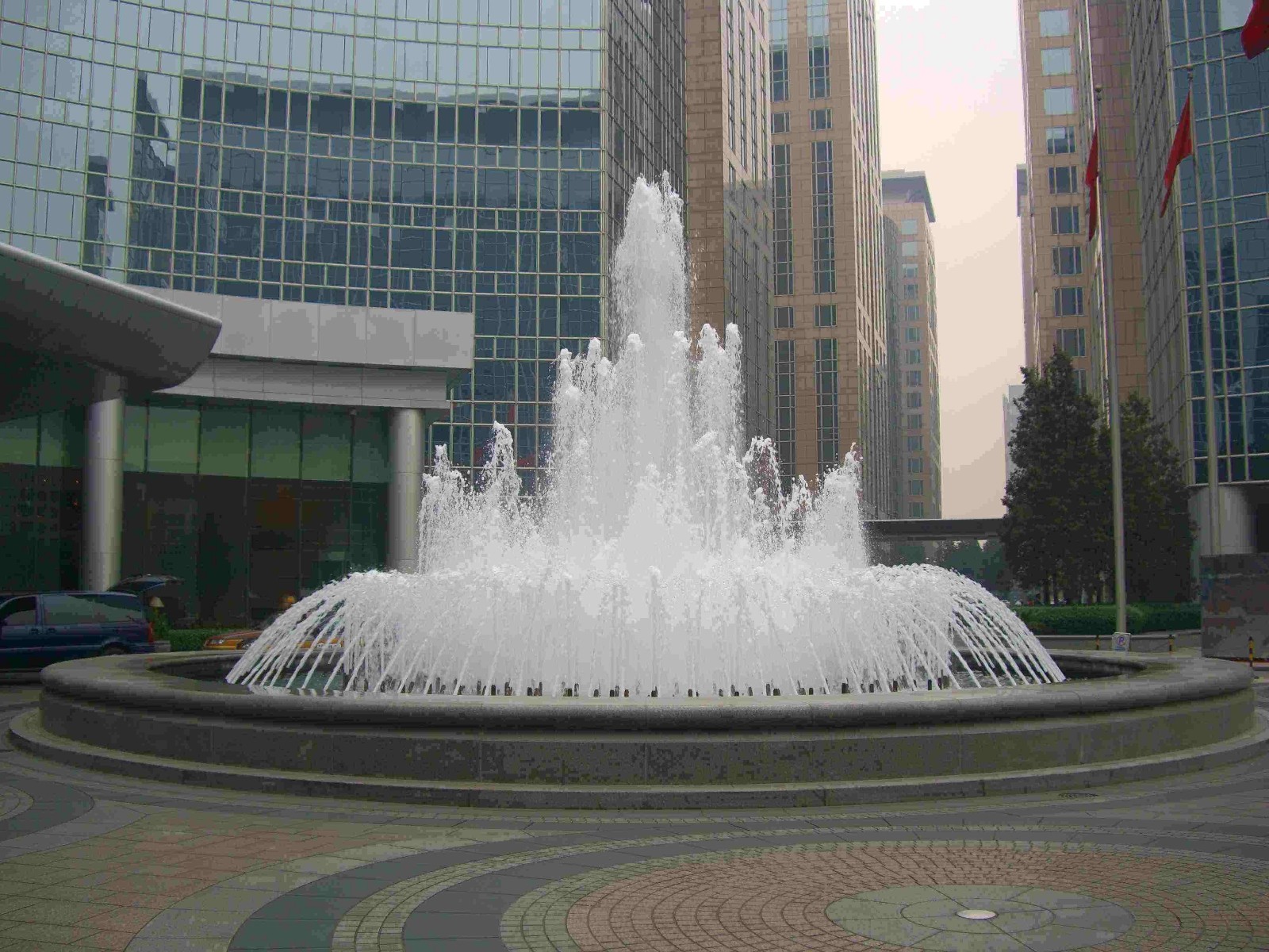 办公楼前喷泉效果图图片