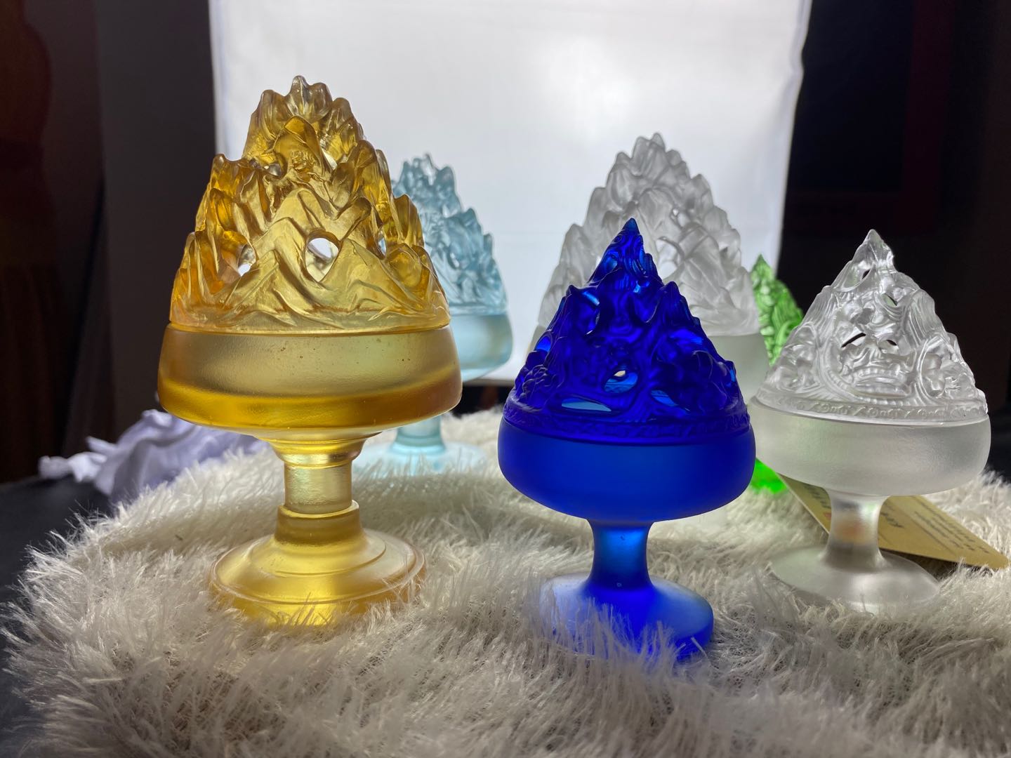 琉璃博山香炉,琉璃香炉摆件,琉璃工艺品摆件