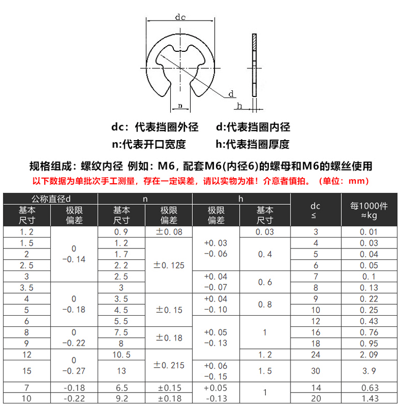 不锈钢开口挡圈,e型卡簧扣