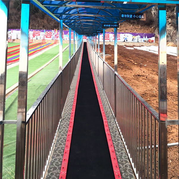 陕西渭南观光魔毯景区上山传送带滑雪场魔毯上行融雪