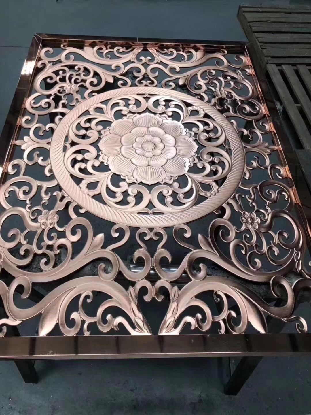 艺术精雕铜板雕刻屏风,纯铜雕花镂空屏风隔断