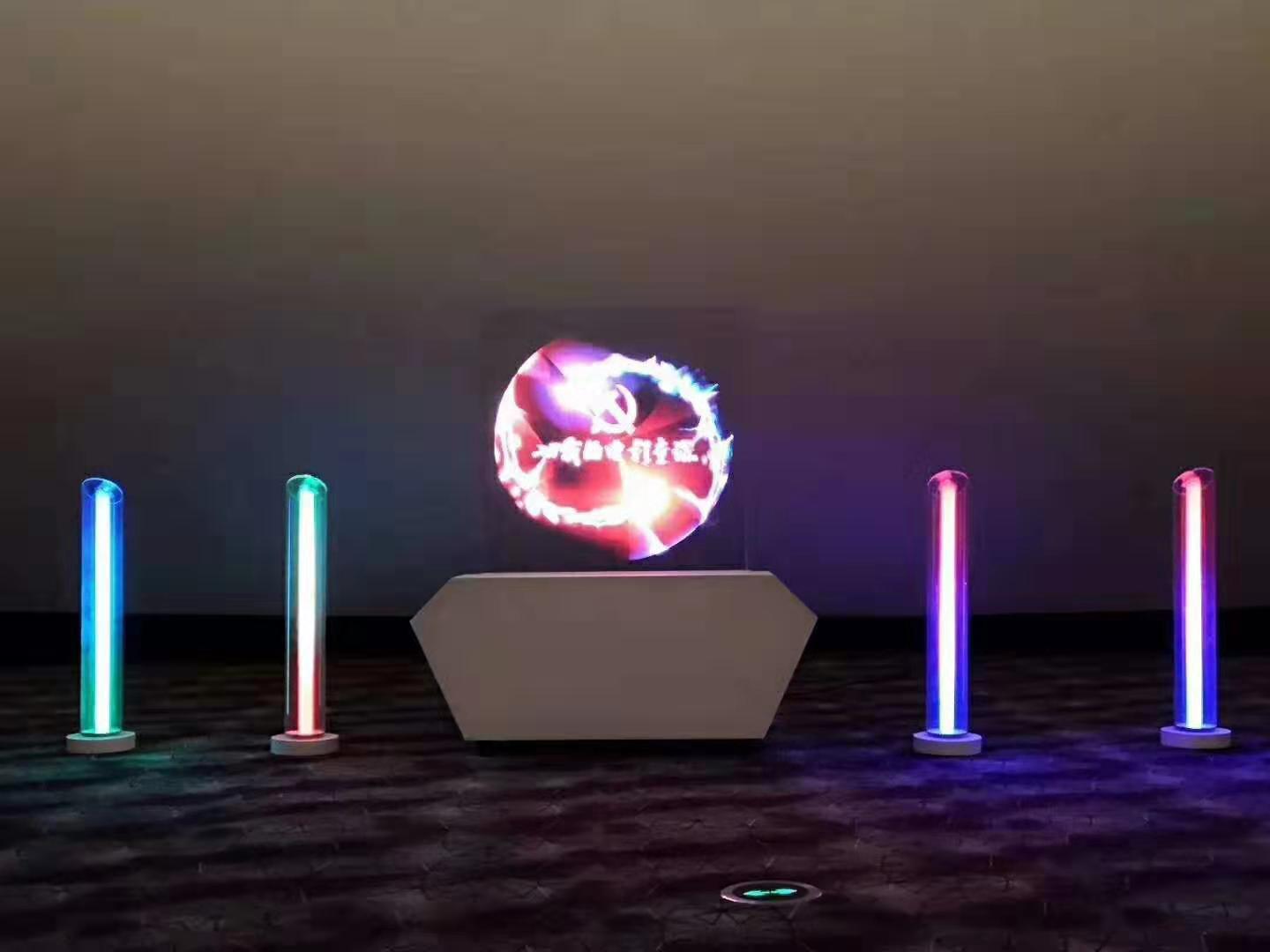 全息启动屏加手印立柱开业典礼剪彩立柱卷轴推杆启动台_百业网