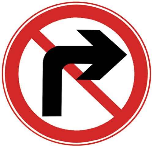 路口红白相间交通标志图片