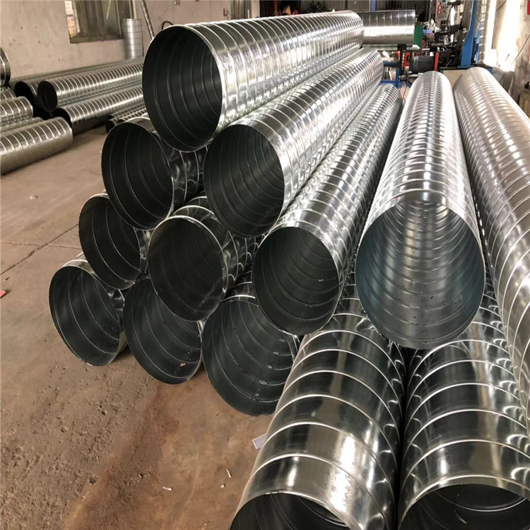 珠海手工白铁管通风排气螺旋风管咬口牢固