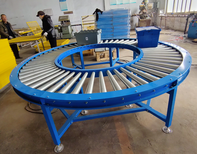 青岛动力辊筒转弯输送机优耐德科技可以转弯输送货物