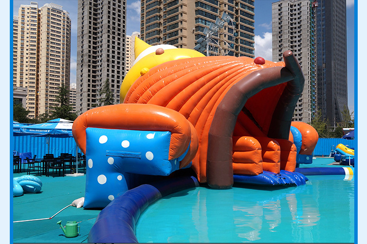 大型充气水滑梯水上乐园设备夏季必备