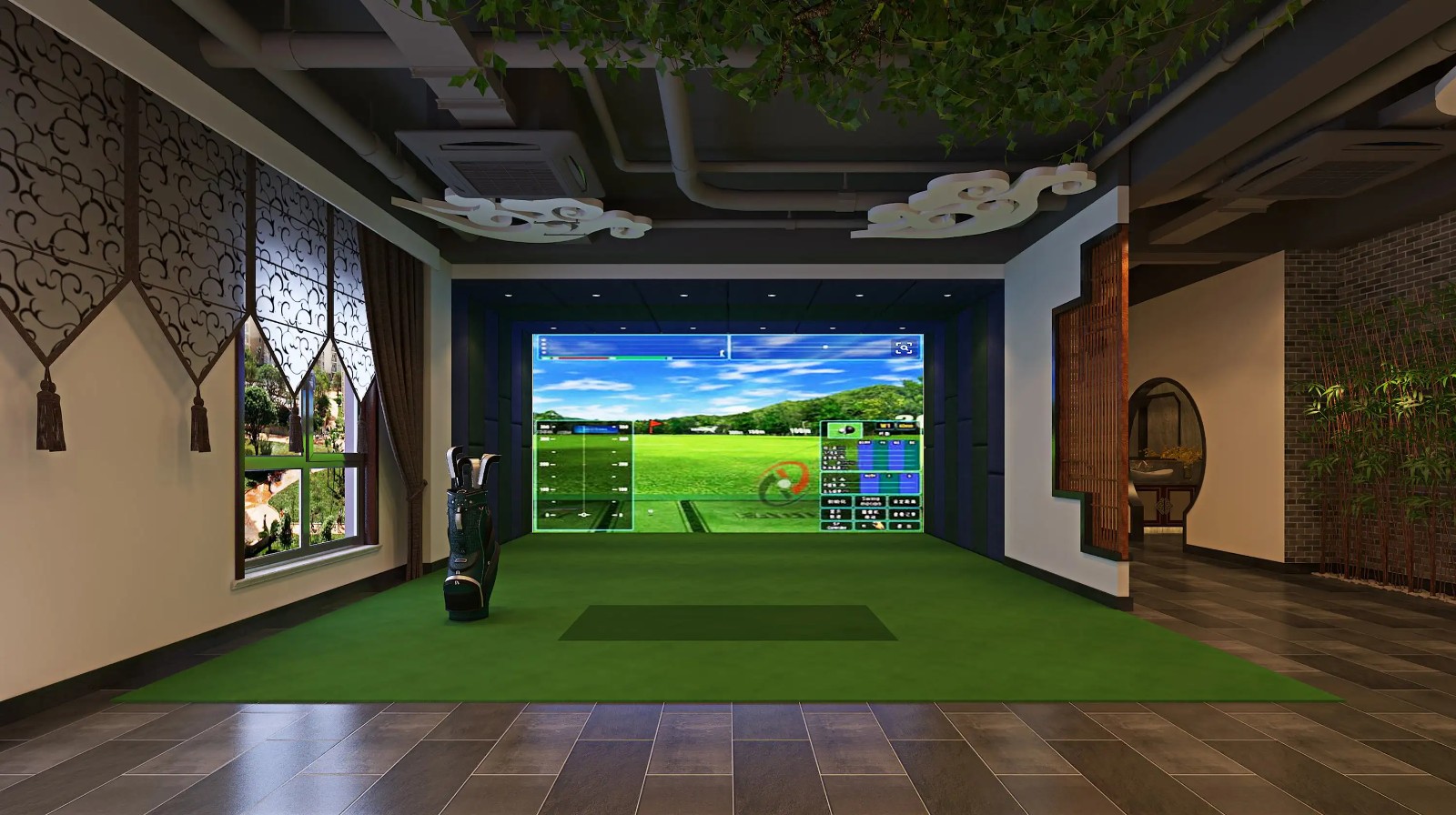 北京定制室内高爾夫軟包，軟化整體空間氛圍，提升家居品位
