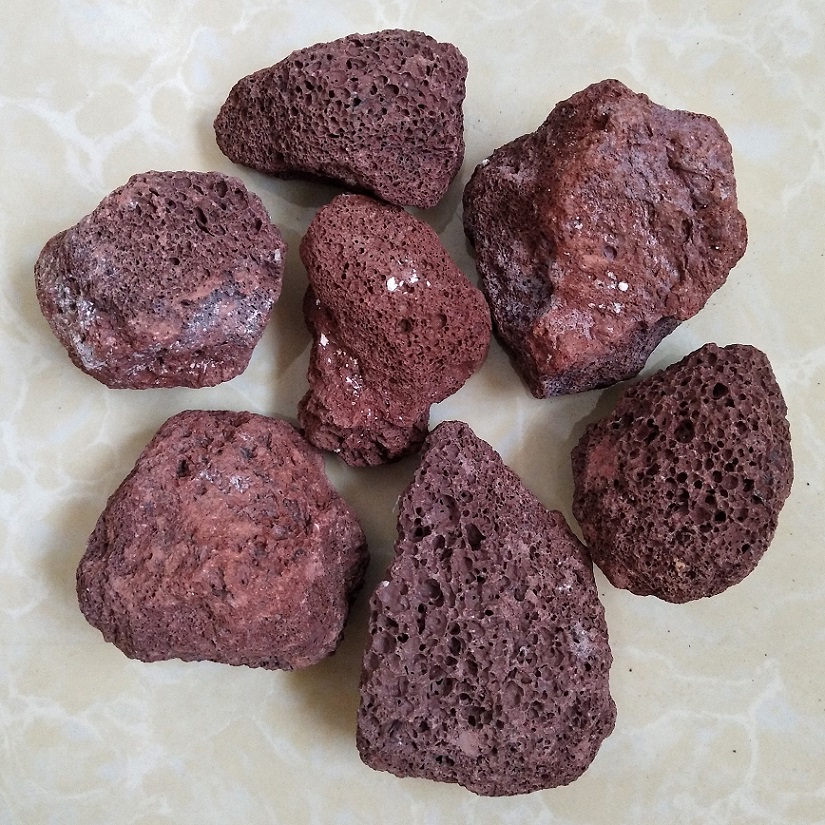 多孔大块红色火山石,园艺栽培绿化用火山岩,厂家批发