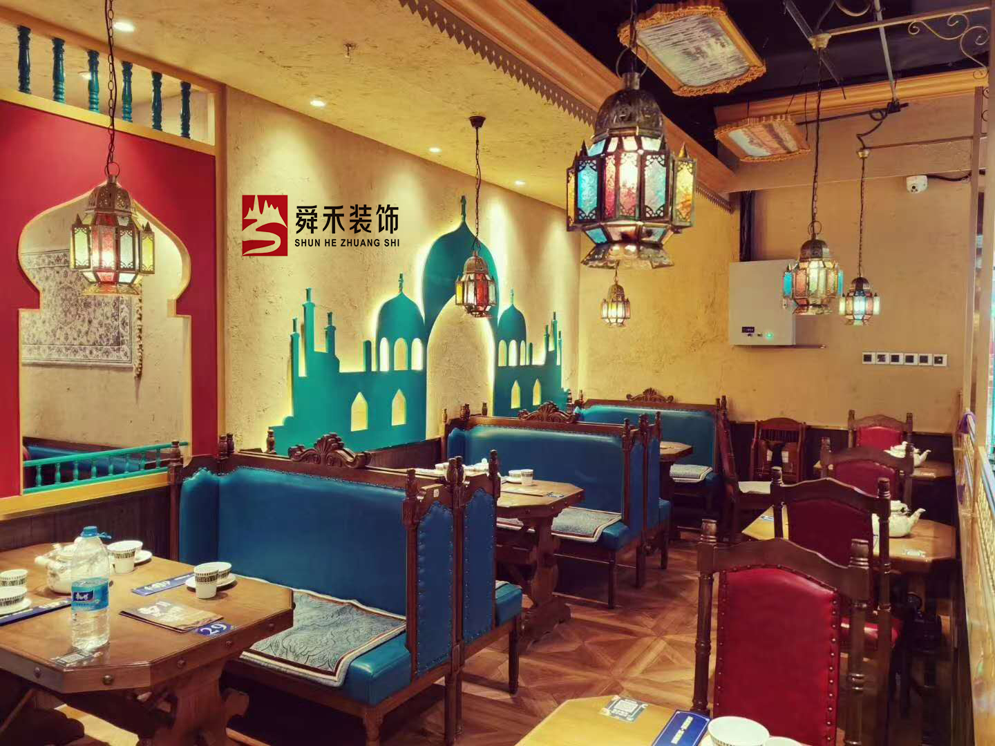 滨州临沂新疆风情特色主题餐厅装修设计,山东舜禾装饰