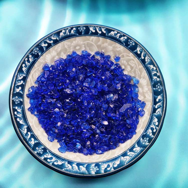 水晶玻璃块不规则彩色玻璃砂量大定制