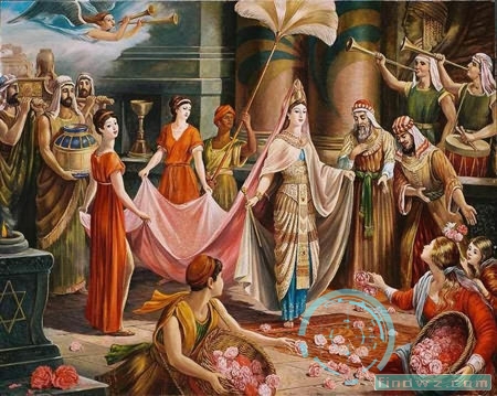 在艾萨克·本·希拉版本的所罗门王与飞毯的故事中,讲述了示巴女王