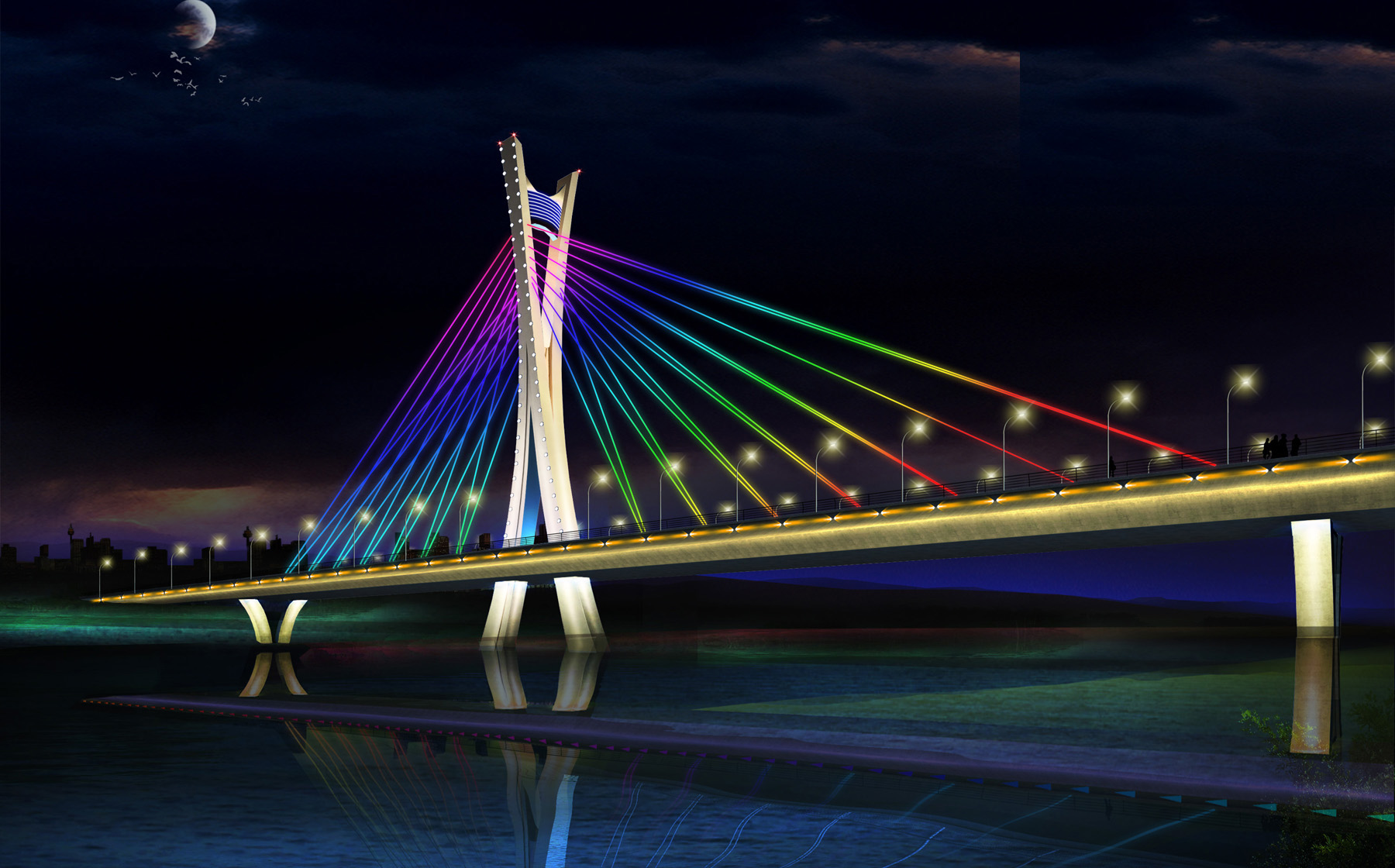 大桥亮化效果图图片