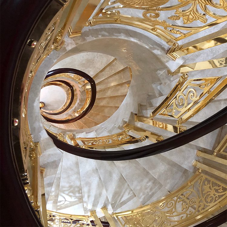 s型楼梯雕花铝艺护栏,u型楼梯铜艺护栏