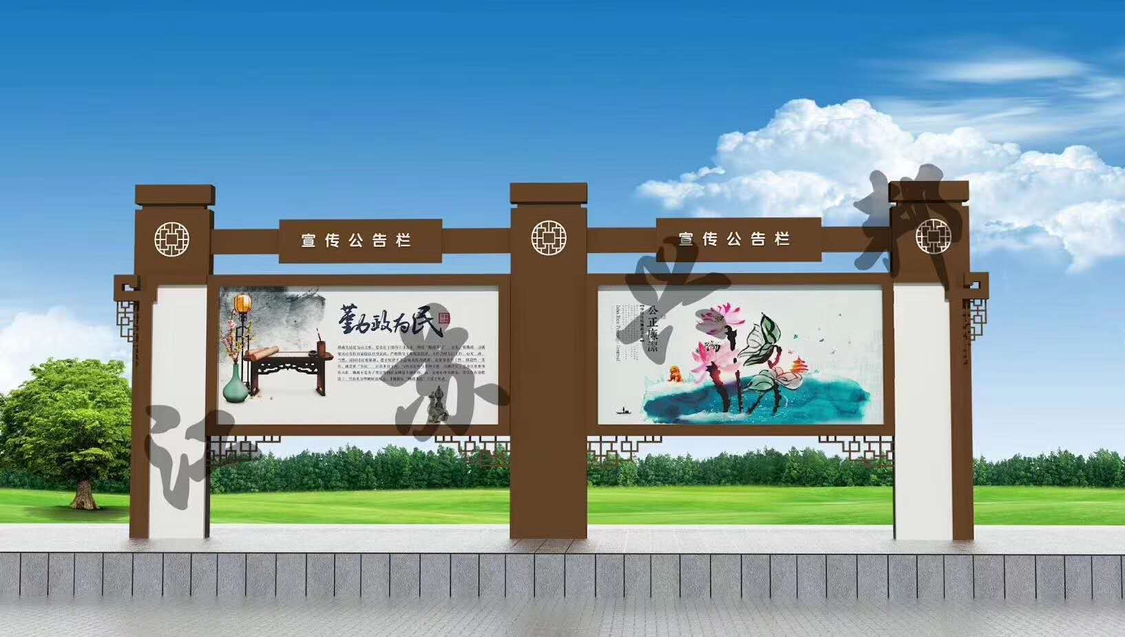 山东威海园林建设宣传栏,价值观,江苏兴邦制造厂家