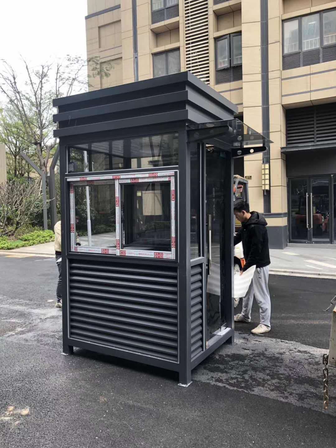 勒流保安亭厂家,小区门卫值班岗亭,停车场收费岗亭定制