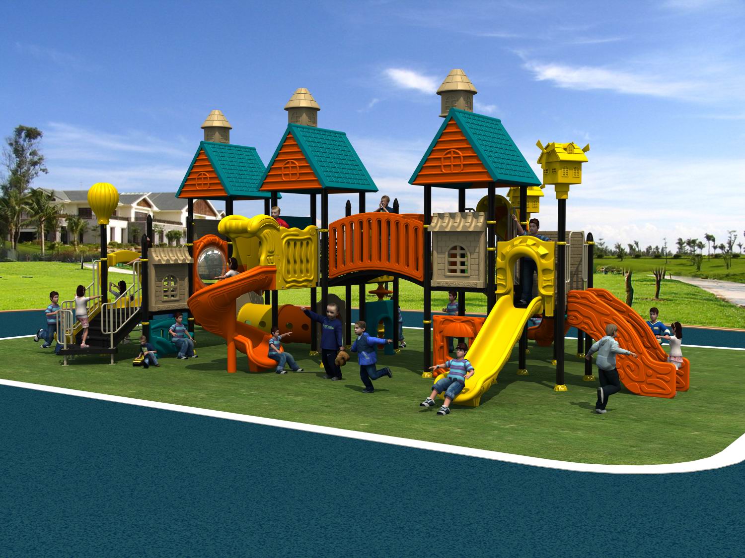 深圳大型室外塑料组合儿童滑滑梯生产供应厂家