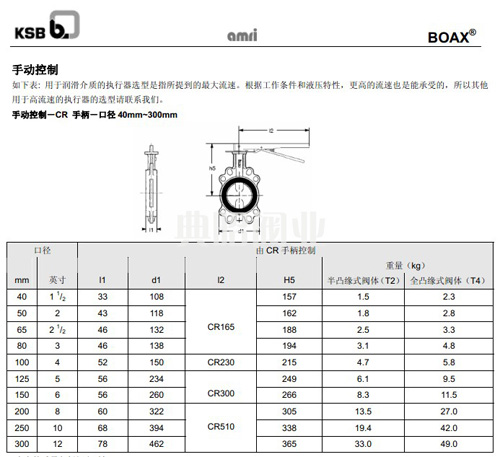 ksb對夾式手動蝶閥