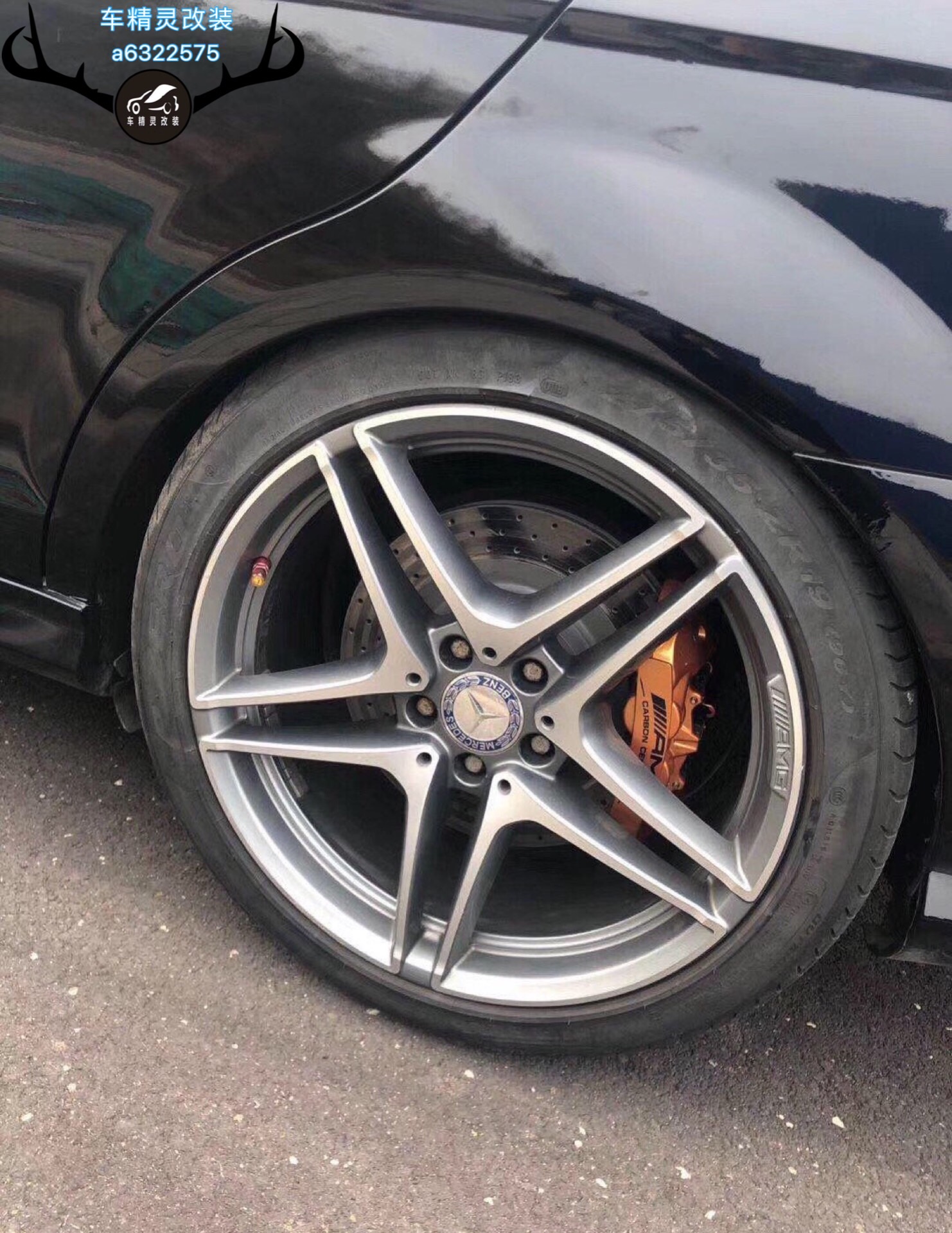 奔驰c级w204刹车改装amg前六后四刹车卡钳,尊贵奢华