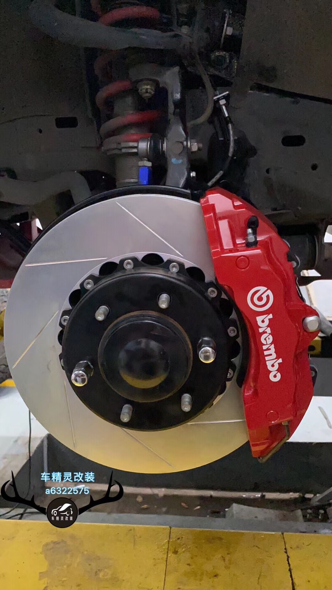 霸道普拉多刹车改装brembo前六后四刹车卡钳霸气制动