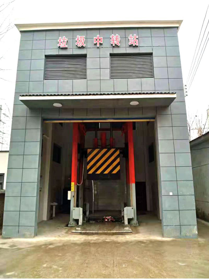日处理量100吨垂直式垃圾压缩设备立式垃圾中转站