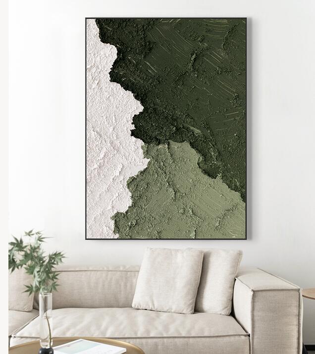 玄关装饰画厚肌理油画纯手绘手工设计师简约轻奢挂画新